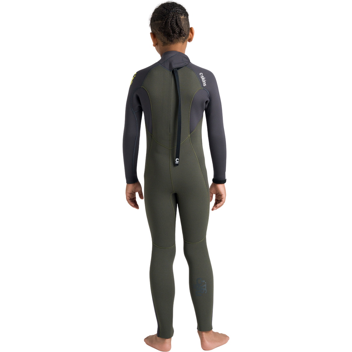 2026 C-Skins Junior Nuwave Legend 5/4/3mm Back Zip Wetsuit C-NLE54JBZ - Olive / Meteor